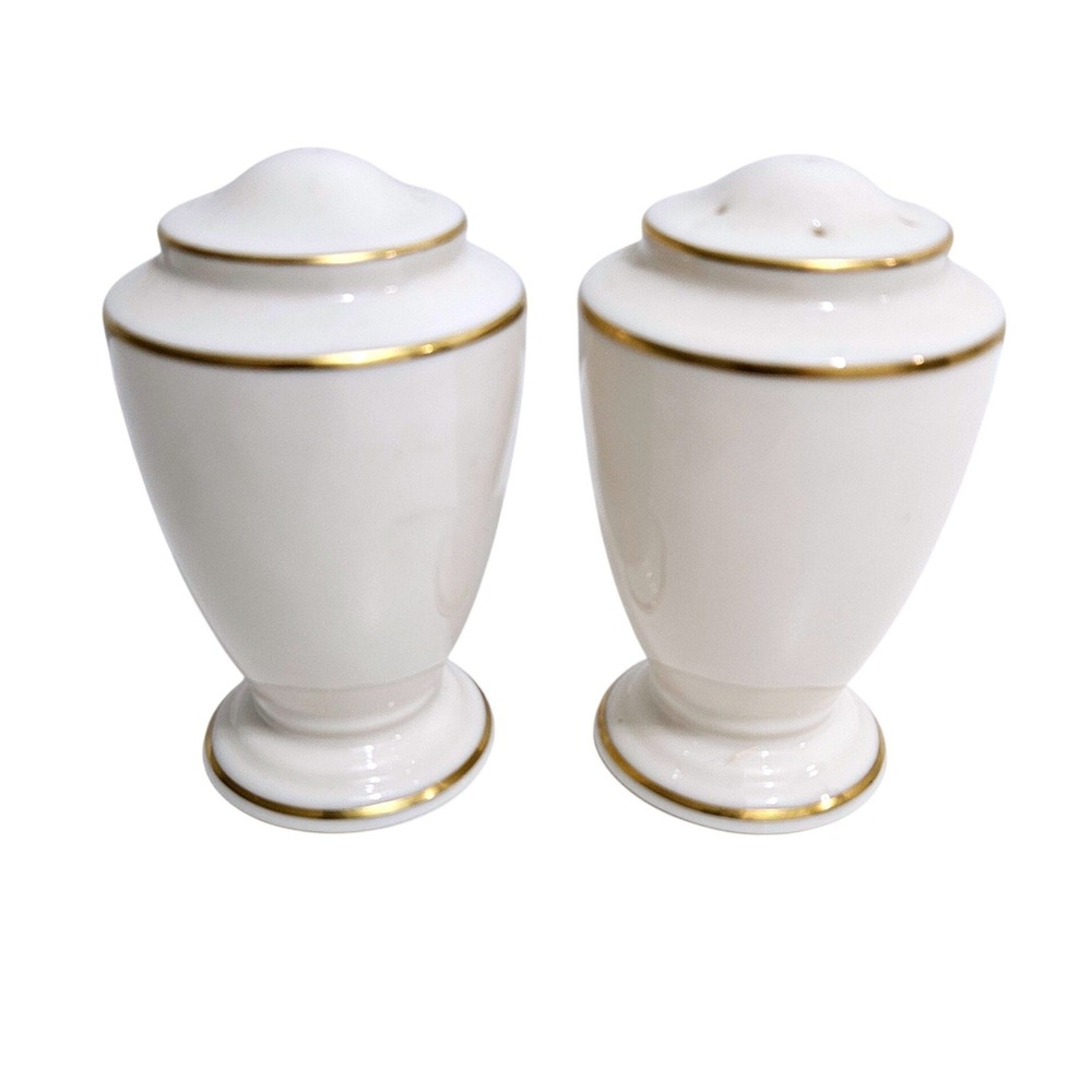 LENOX Vintage Ambassador Gold Salt and Pepper Shaker Set Made in USA Fine China